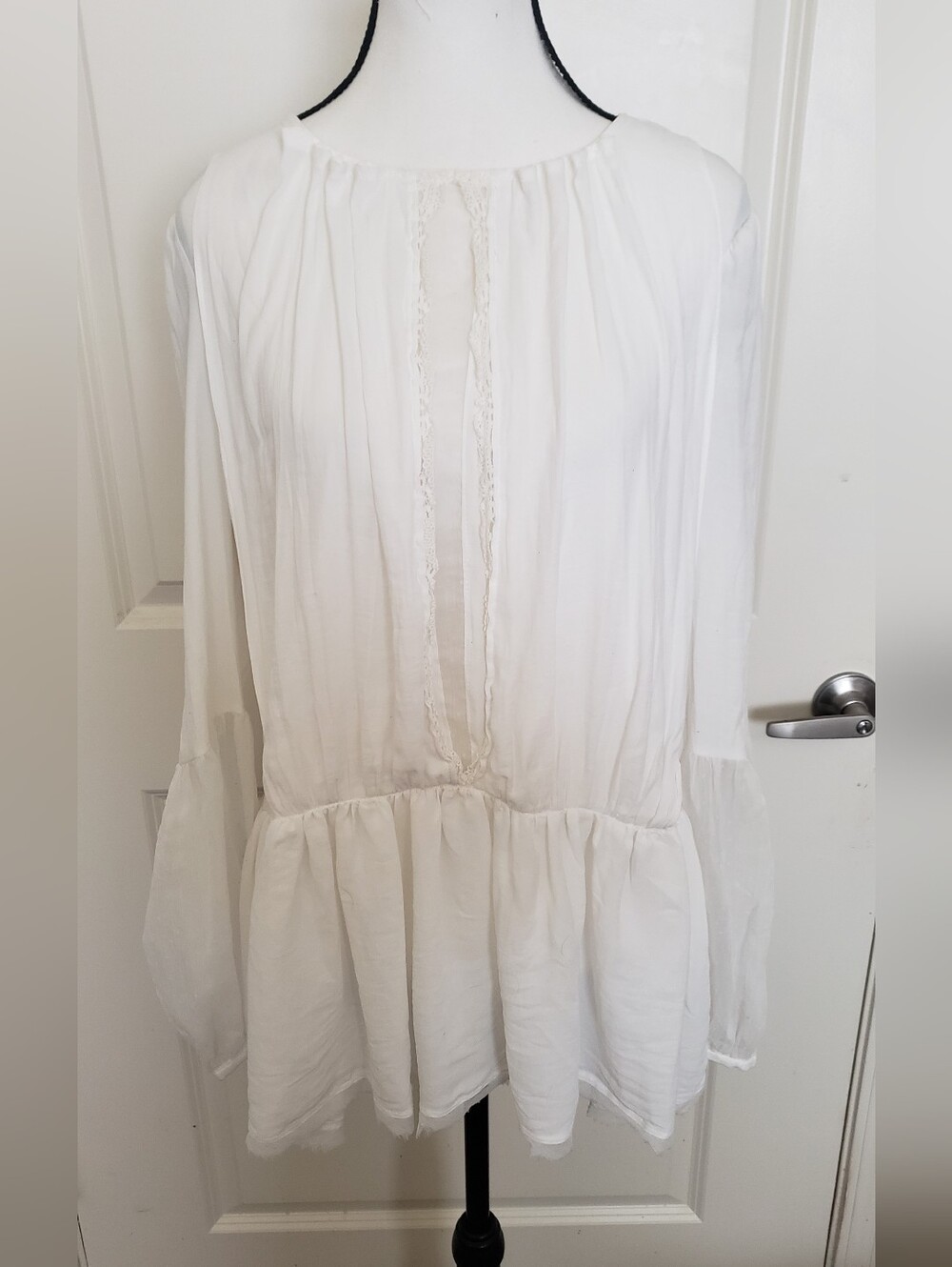 Free People White Poets Blouse